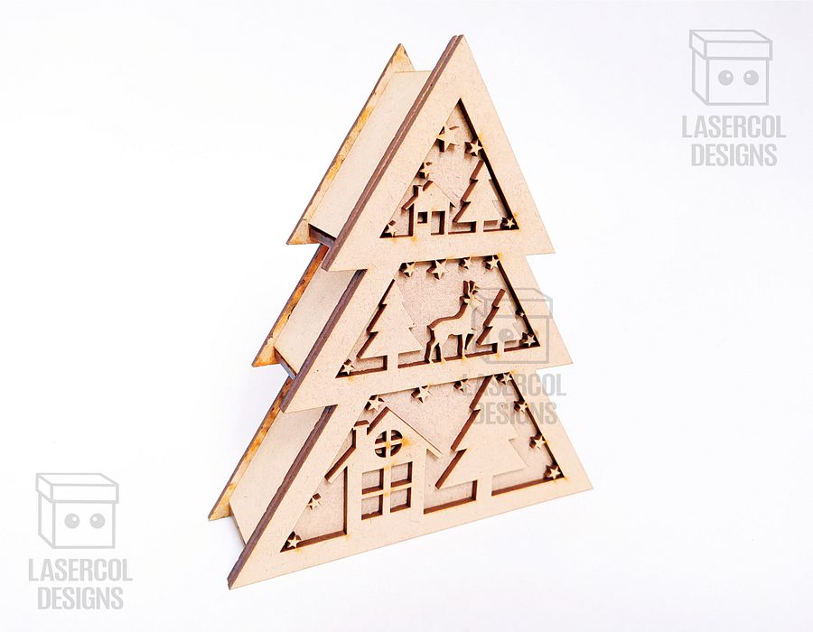 Christmas Tree Box (2 Sizes, 5 Styles) - Laser Cut Files product image (5)