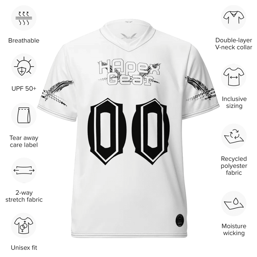 Capital THEE DARE DIETER - White - Recycled Unisex Sports Jersey - White HApex Gear Black Logo product image (9)