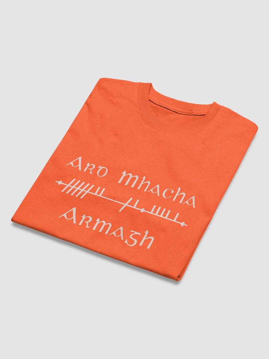 Armagh/Ard Mhacha Scholastic style Ogham Tangerine printed T-shirt product image (4)