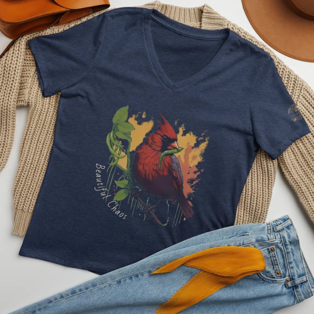Beautiful Chaos - Green Bean Thief | Women’s V-Neck T-Shirt product image (25)