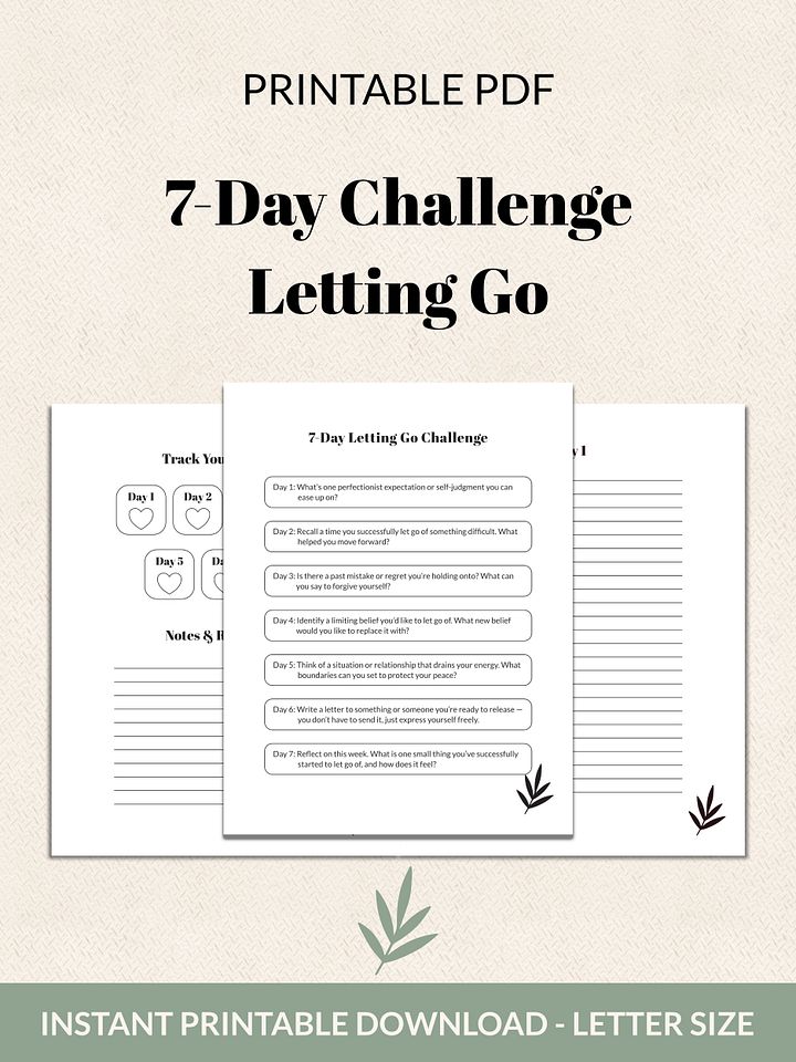 7-Day Letting Go Challenge Printable product image (1)