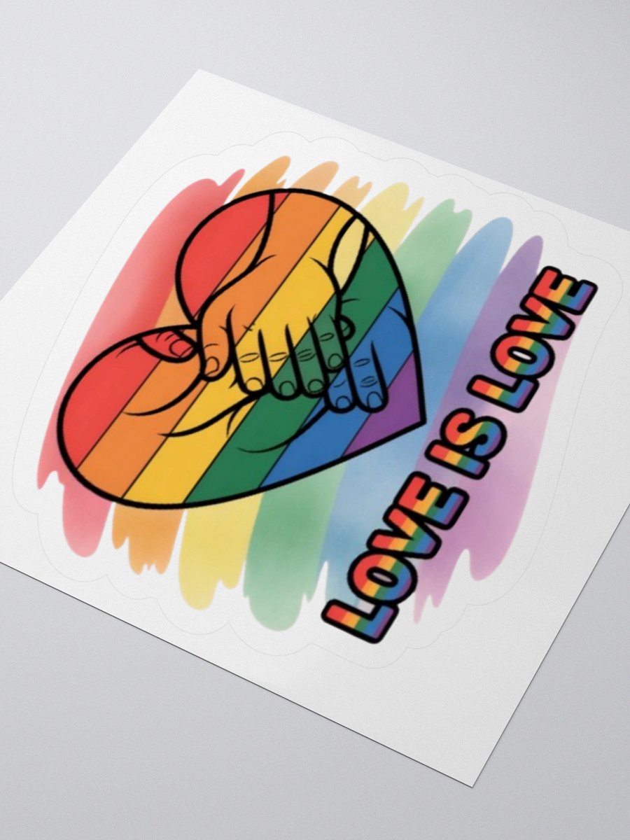 Love Is Love Pride Sticker - Rainbow Hand Heart Design product image (8)