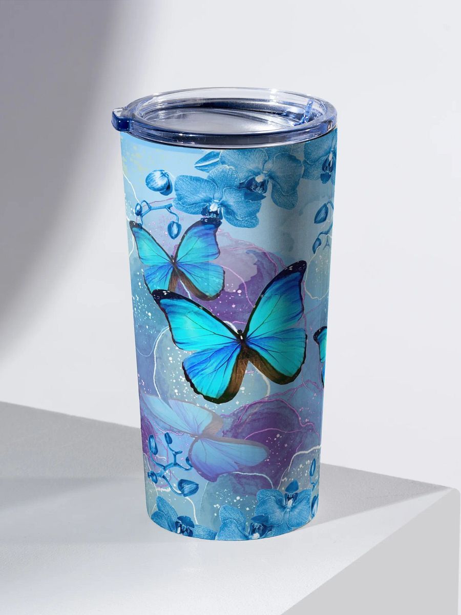 Dreamy Blue Butterfly Stainless Steel Tumbler gift for moms friends ladies colleagues girls product image (2)