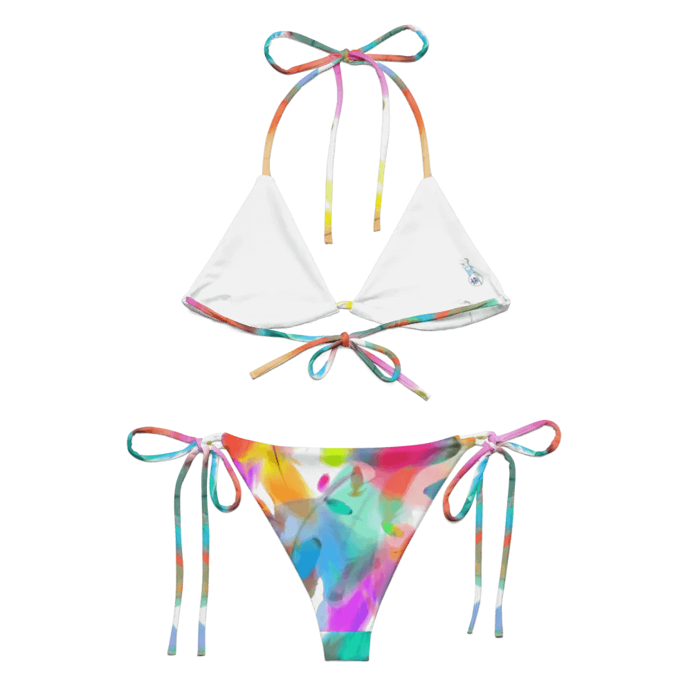 Colorful Feather Pattern Design String Bikini - v1 product image (5)