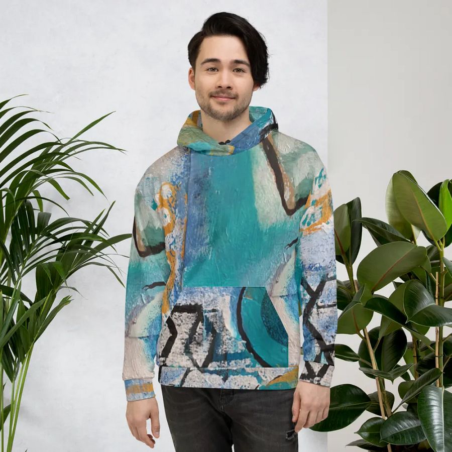 abstract painting on all over print unisex hoodie product image (4)