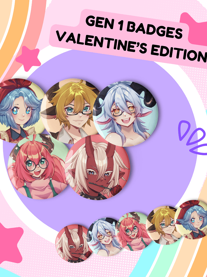Gen 1 Valentine's Day Badge Set product image (1)