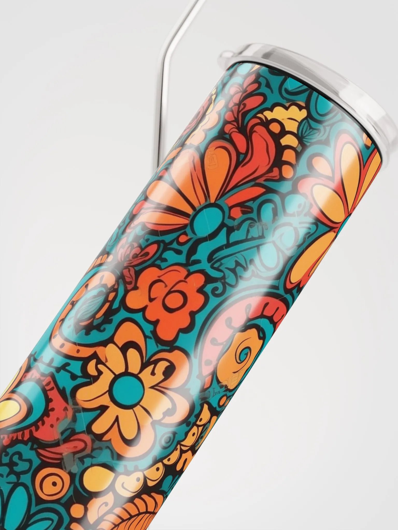 Groovy Hippie Stainless Steel Tumbler | Eco-Friendly 20oz Cup with Reusable Straw! product image (5)