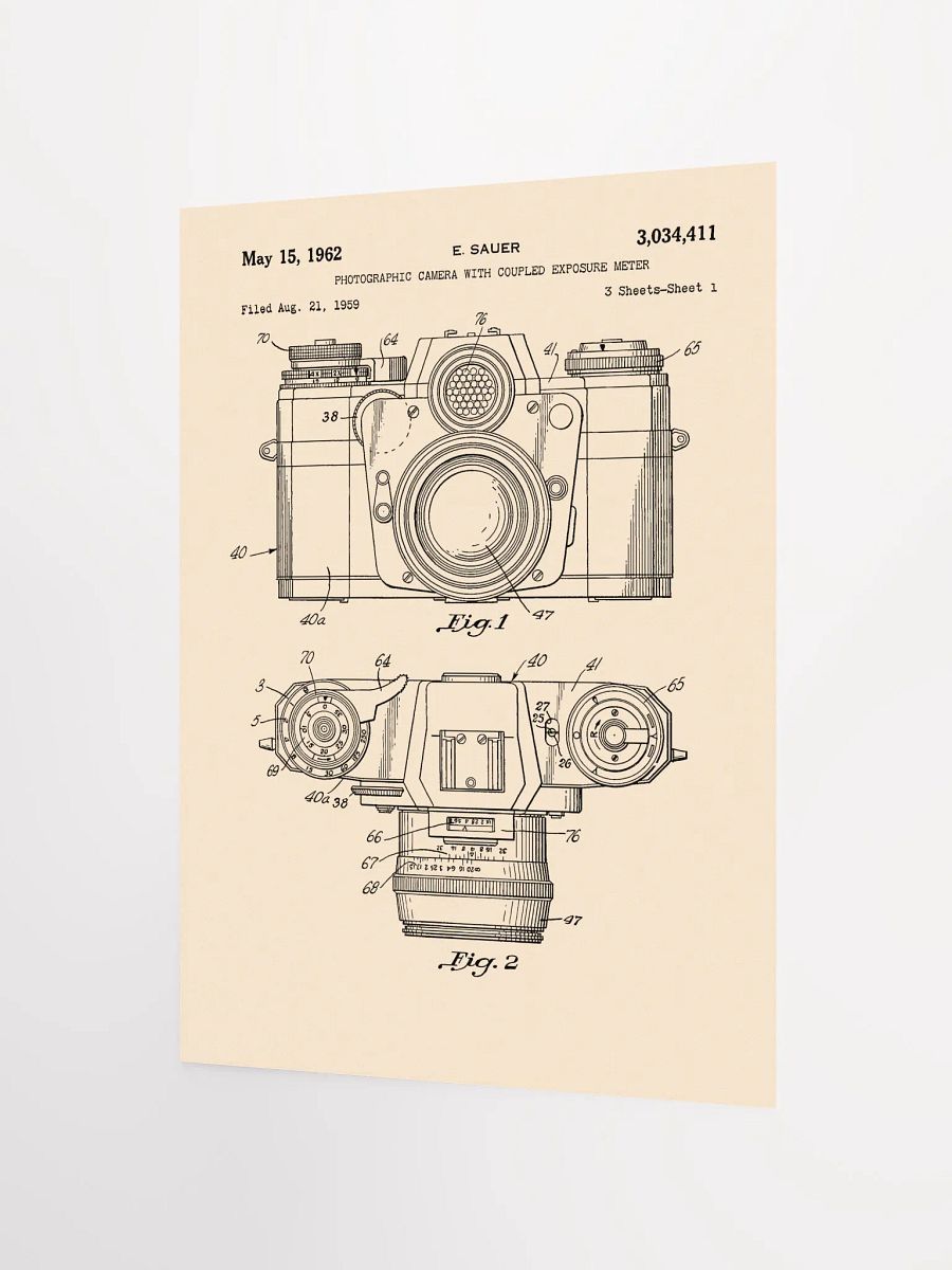 Vintage camera patent print product image (2)
