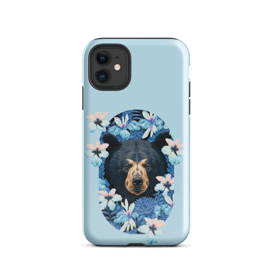 Black Bear with Flowers Tough Case for iPhone product image (24)