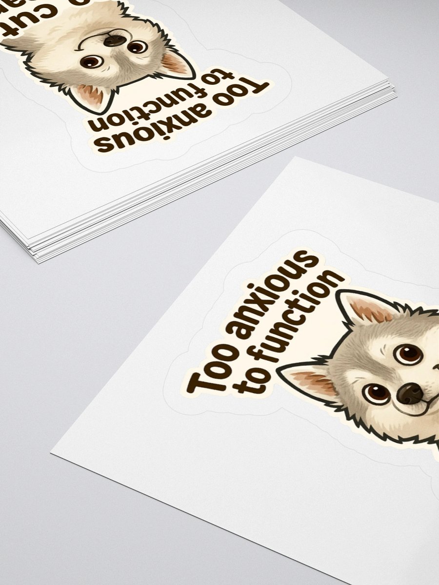 Too Anxious. Too Cute. – Cordell Sticker 🧠🐾 product image (4)