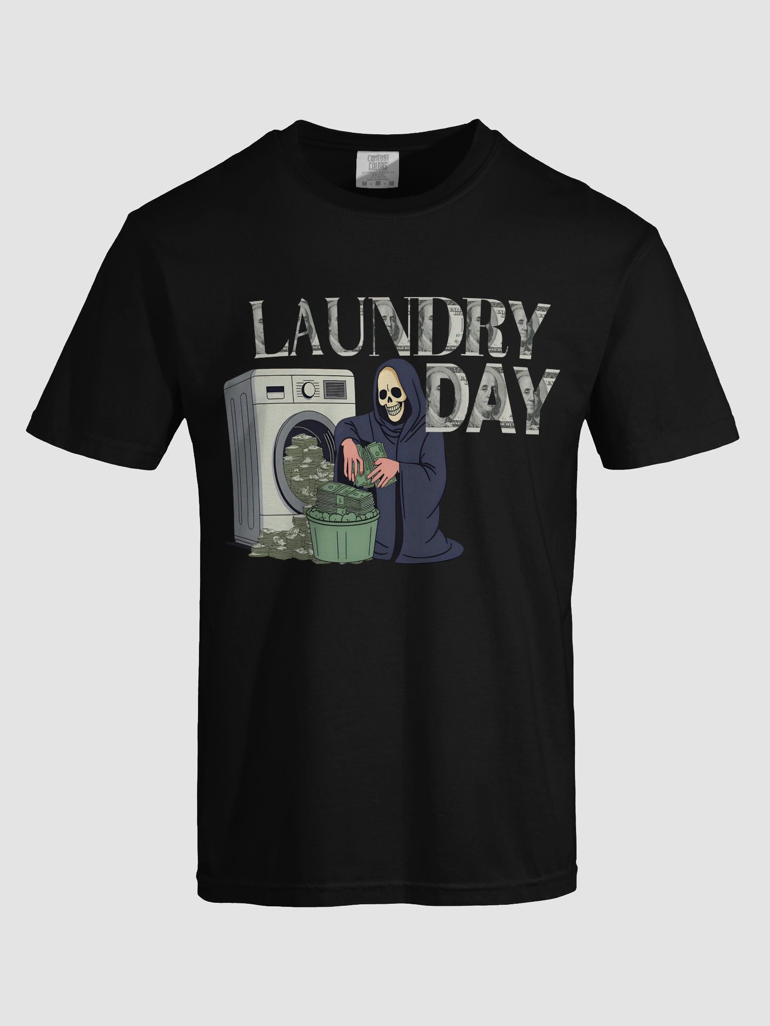 Laundry Day Money Tee – Bold Graphic T-Shirt with Washed Cash Design product image (38)