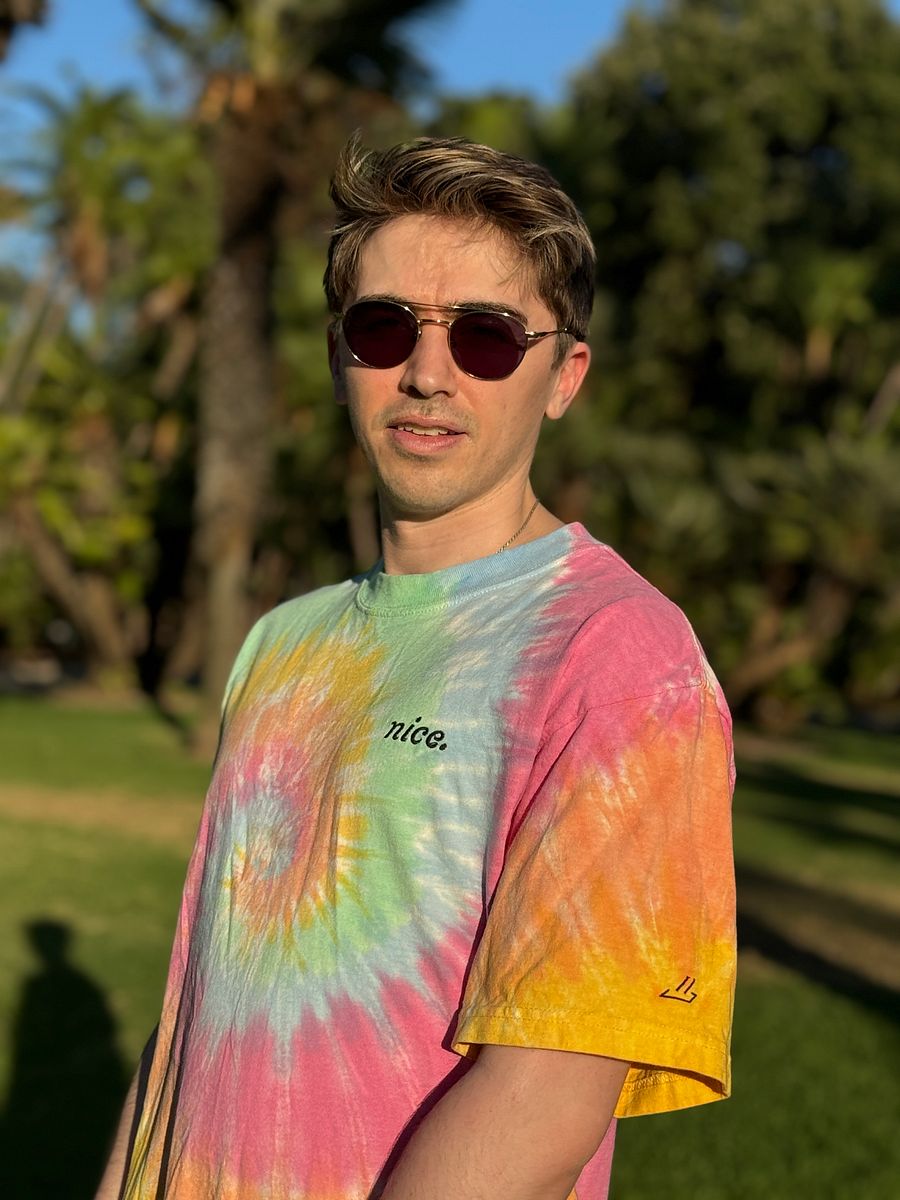 Nice. Embroidered Tie Dye Tee (Sherbet Rainbow) product image (7)