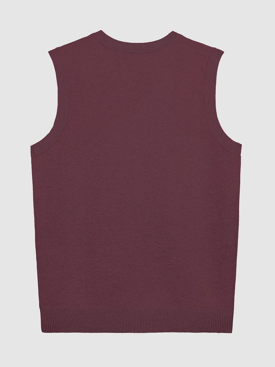 BUSY-BRAINED (lg. design, maroon and red) knitwear vest product image (8)