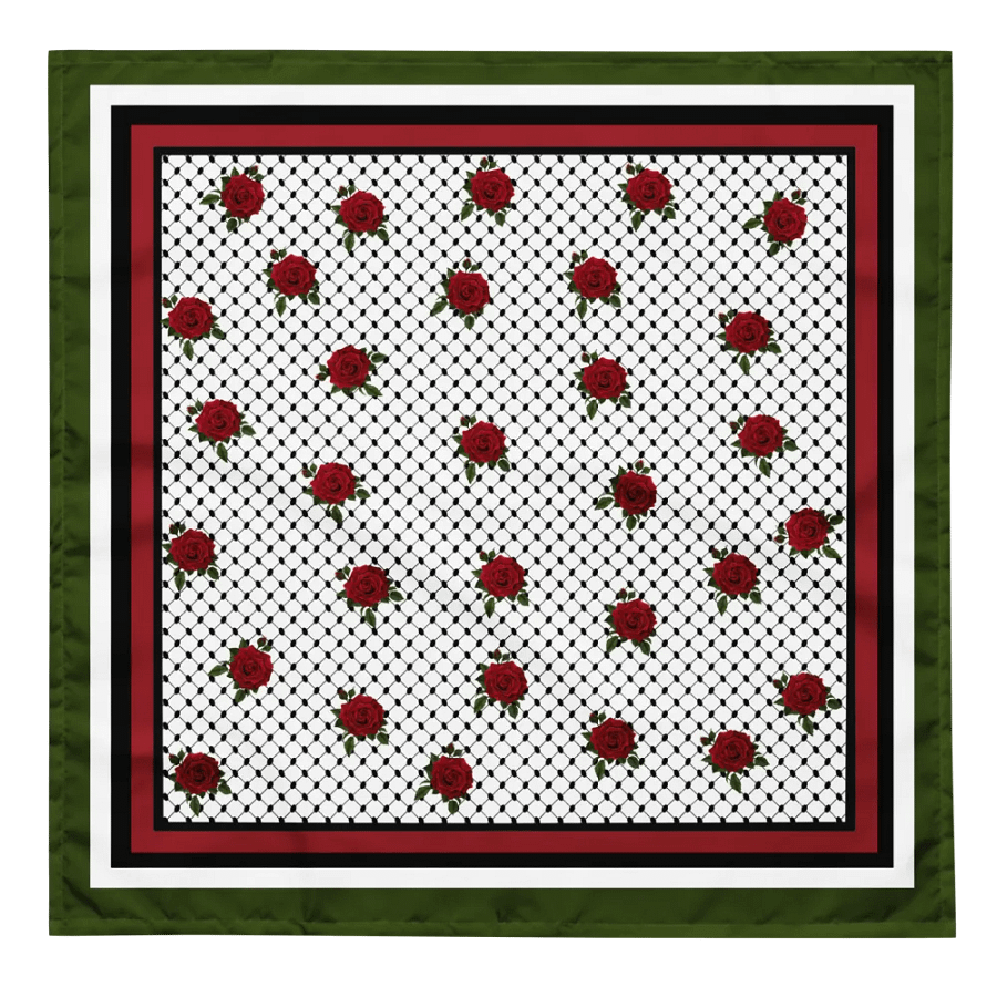 Olive Kufiya Rose Bandana Scarf Headwear product image (5)