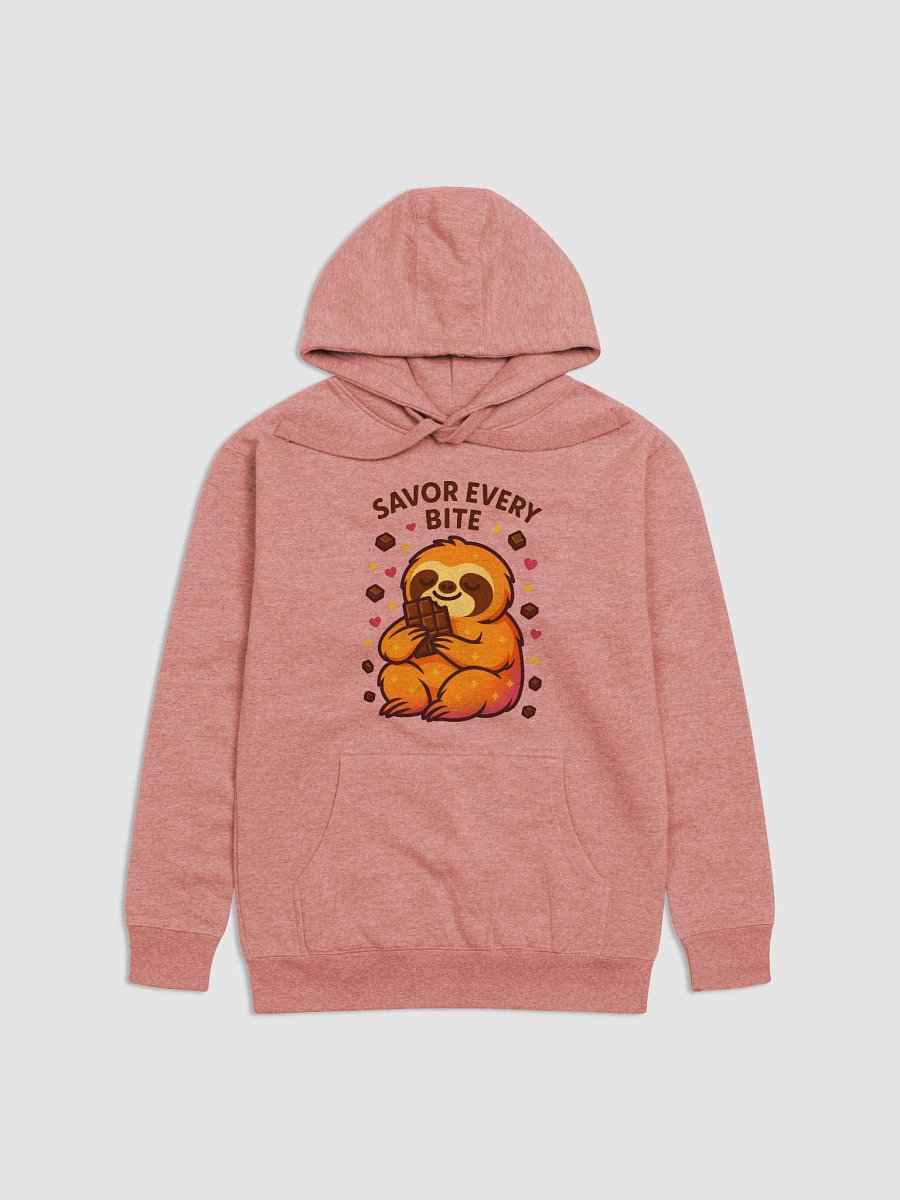 Savor Every Bite – Cute Sloth Chocolate Hoodie | Funny Food-Inspired Loungewear from the Sloths Having Snacks Collection product image (1)
