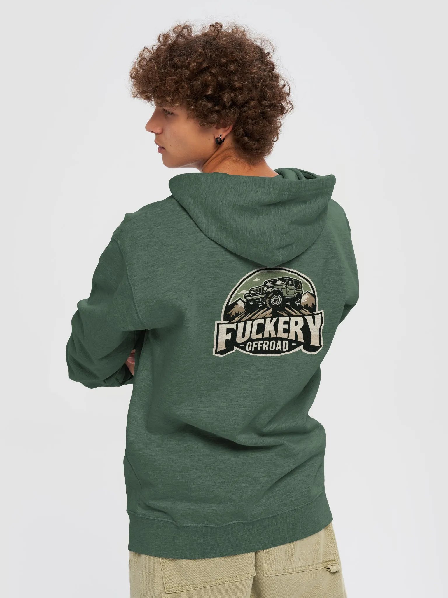 Unisex Zip-up Hoodie with Fuckery Jeep Logo product image (6)
