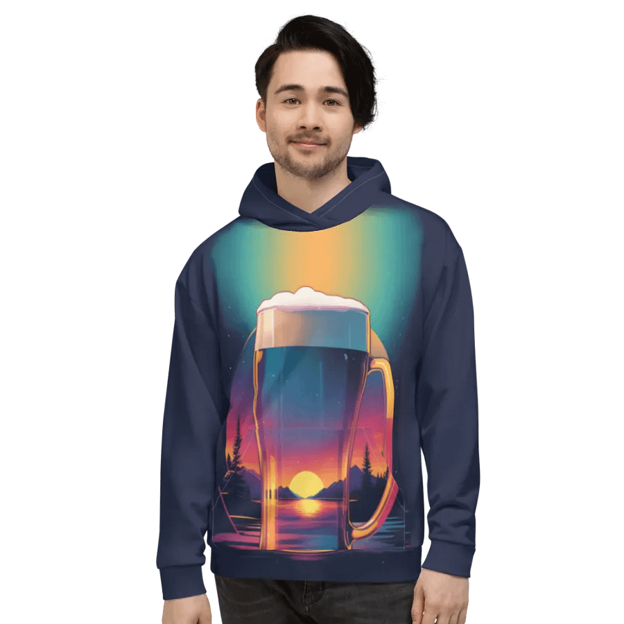 Beer Sunset All Over Print Hoodie product image (6)
