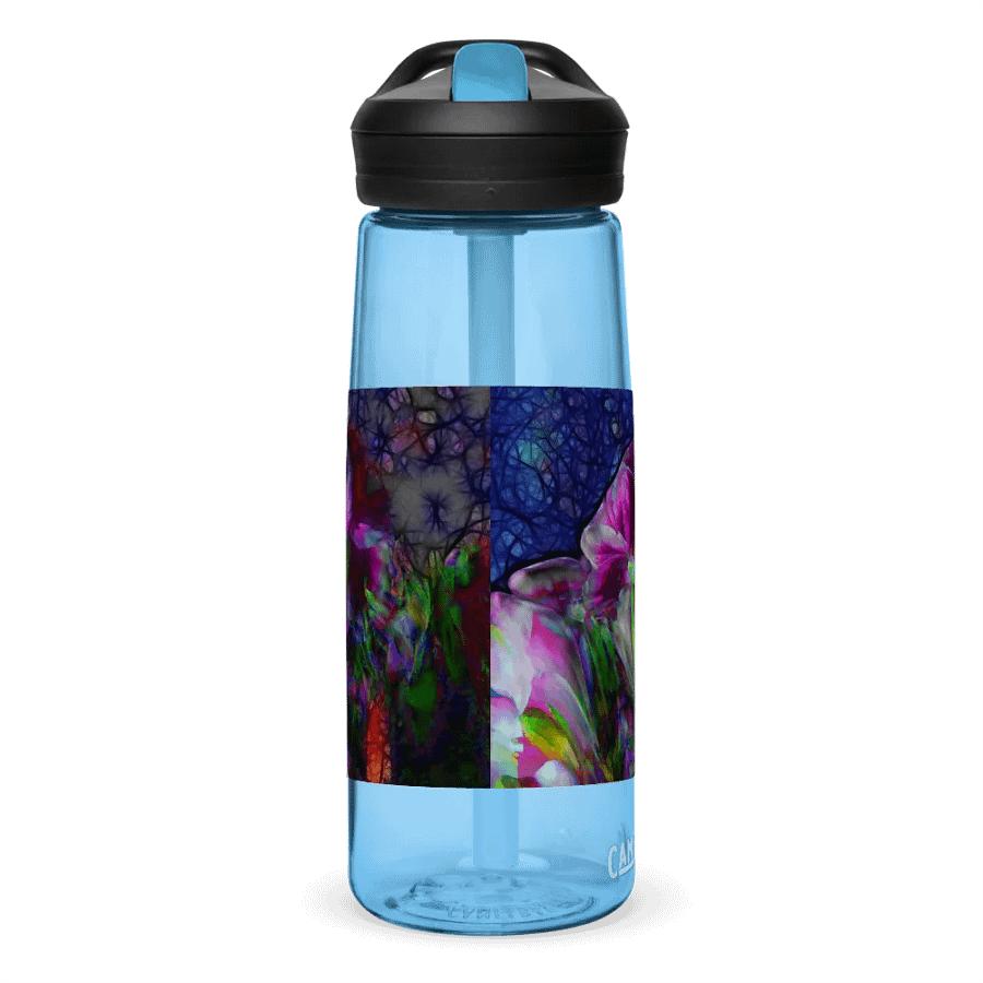 Abstract Pink Carnation Stems Sports Water Bottle product image (2)