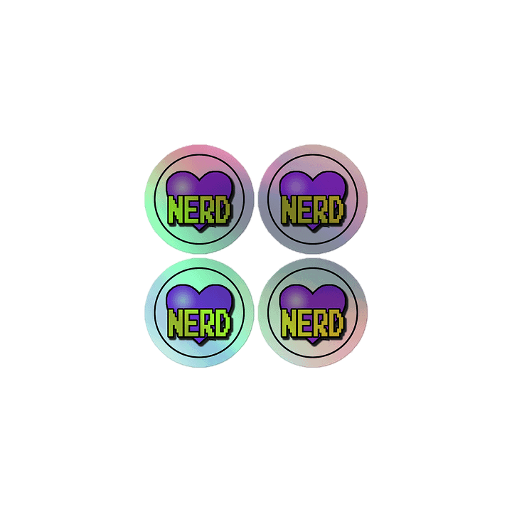 Nerd Heart holographic stickers product image (1)