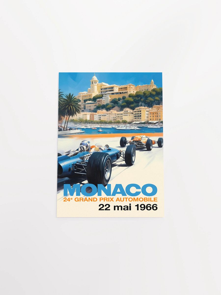 Monaco Grand Prix 1966 Poster — Vintage F1 Racing Wall Art, Retro Motorsport Print product image (9)