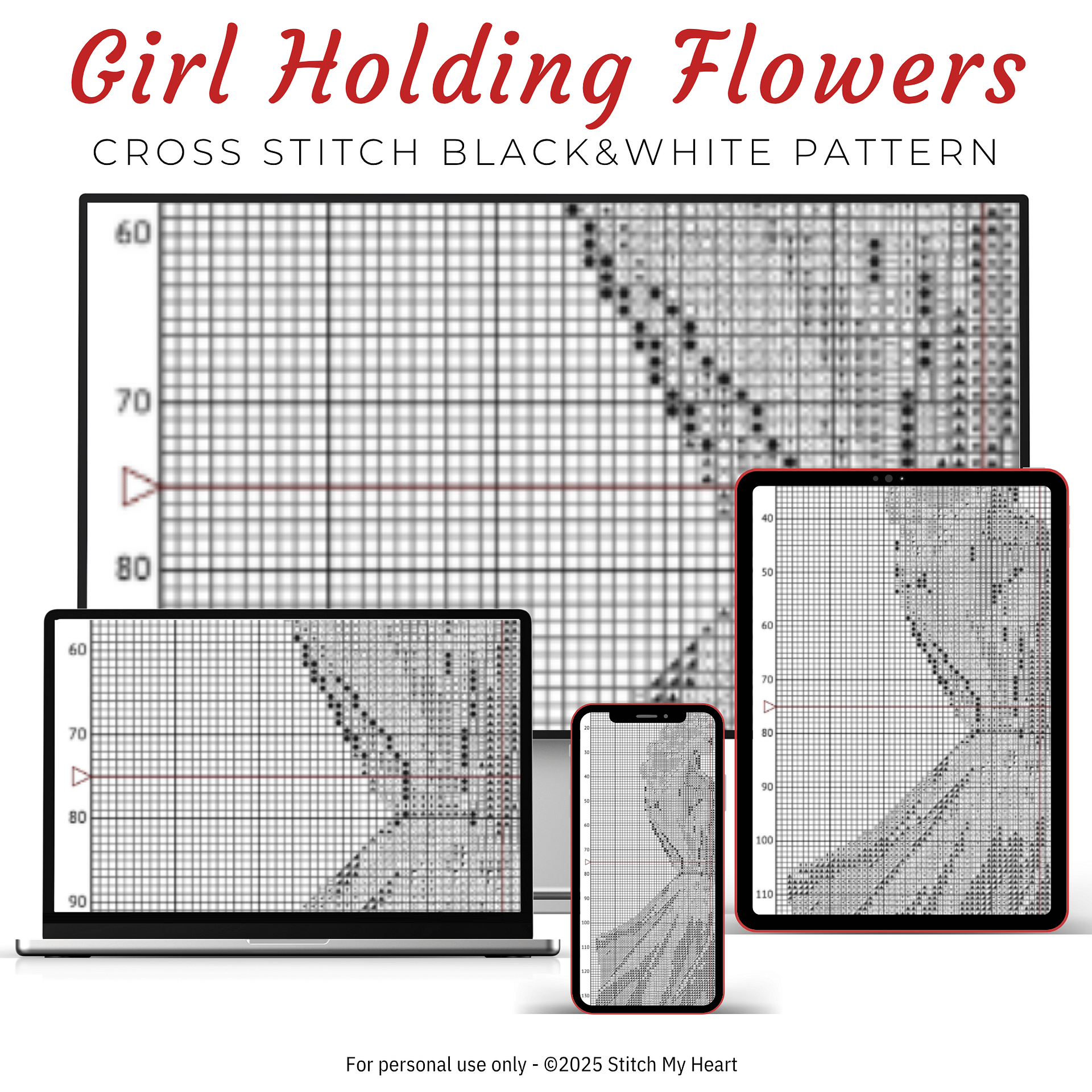 Flower Girls Bundle Cross Stitch Pattern product image (9)
