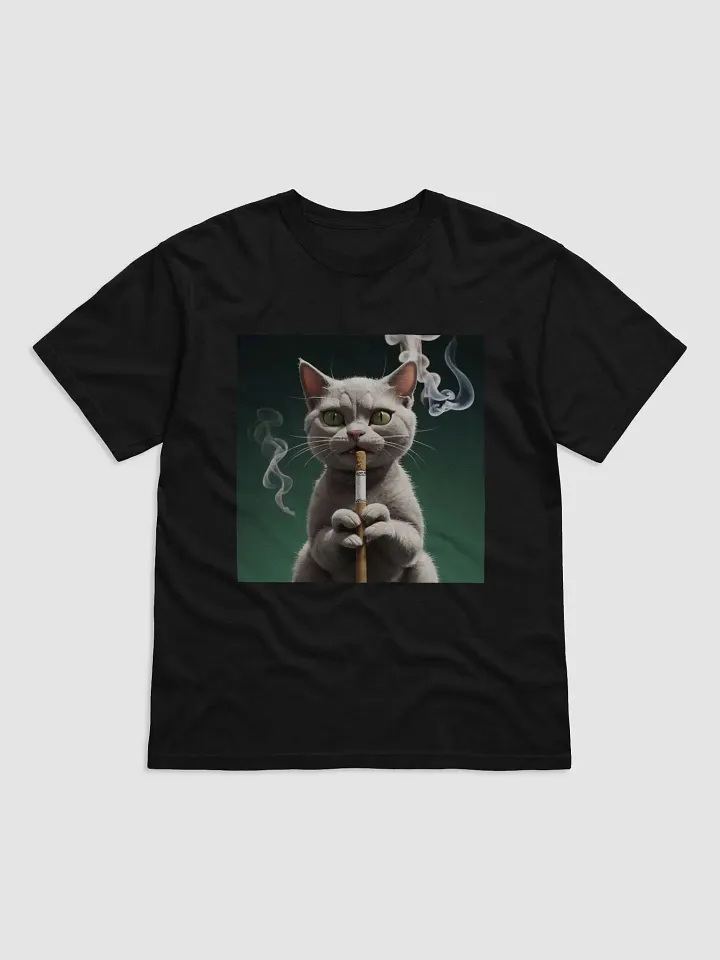 Stoic Cat Smoking Graphic Tee product image (1)