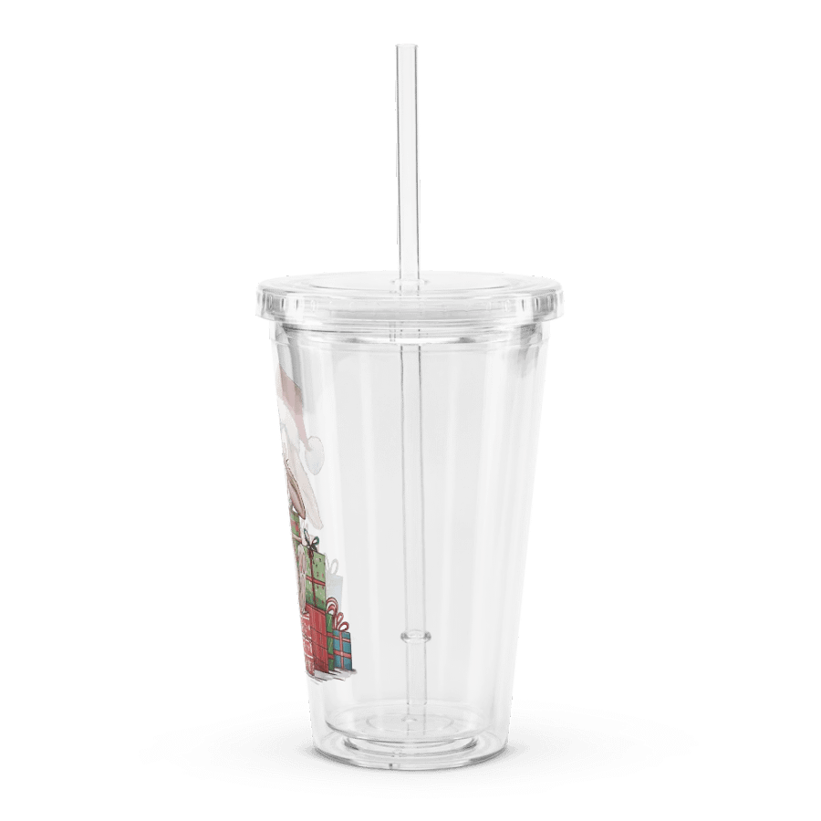 Santa Bunny Double Wall Clear Plastic Tumbler (16 oz) product image (4)