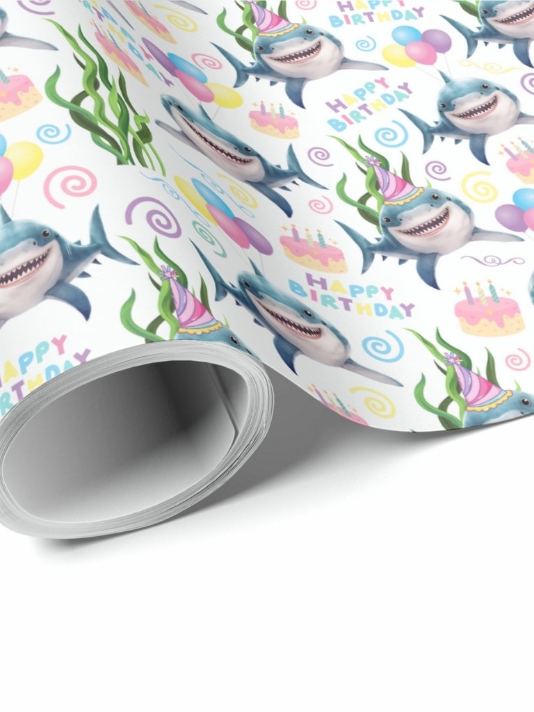 Shark Birthday Wrapping Paper product image (1)
