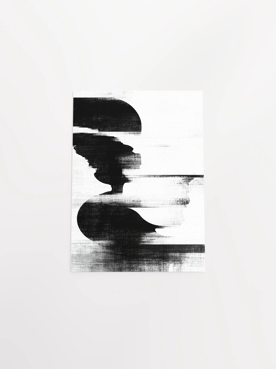 Fragmented Monochrome Glitch Poster | Black & White Abstract Minimalist Wall Art Print, Modern Monochrome Print product image (40)