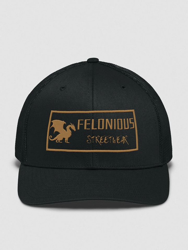 Felonious Streetwear Dragon Gold Logo Trucker Hat product image (1)