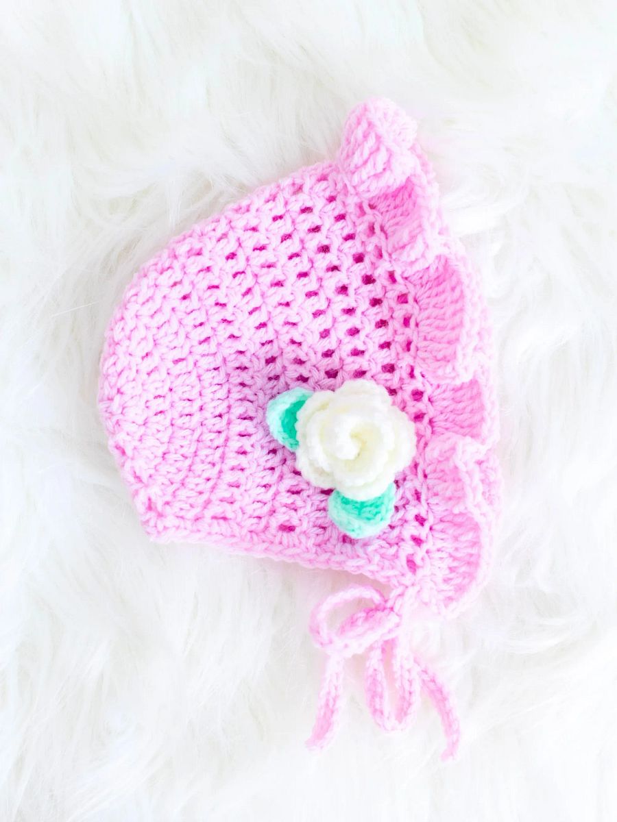 Crochet Pattern: Bluebell Baby Bonnet product image (5)