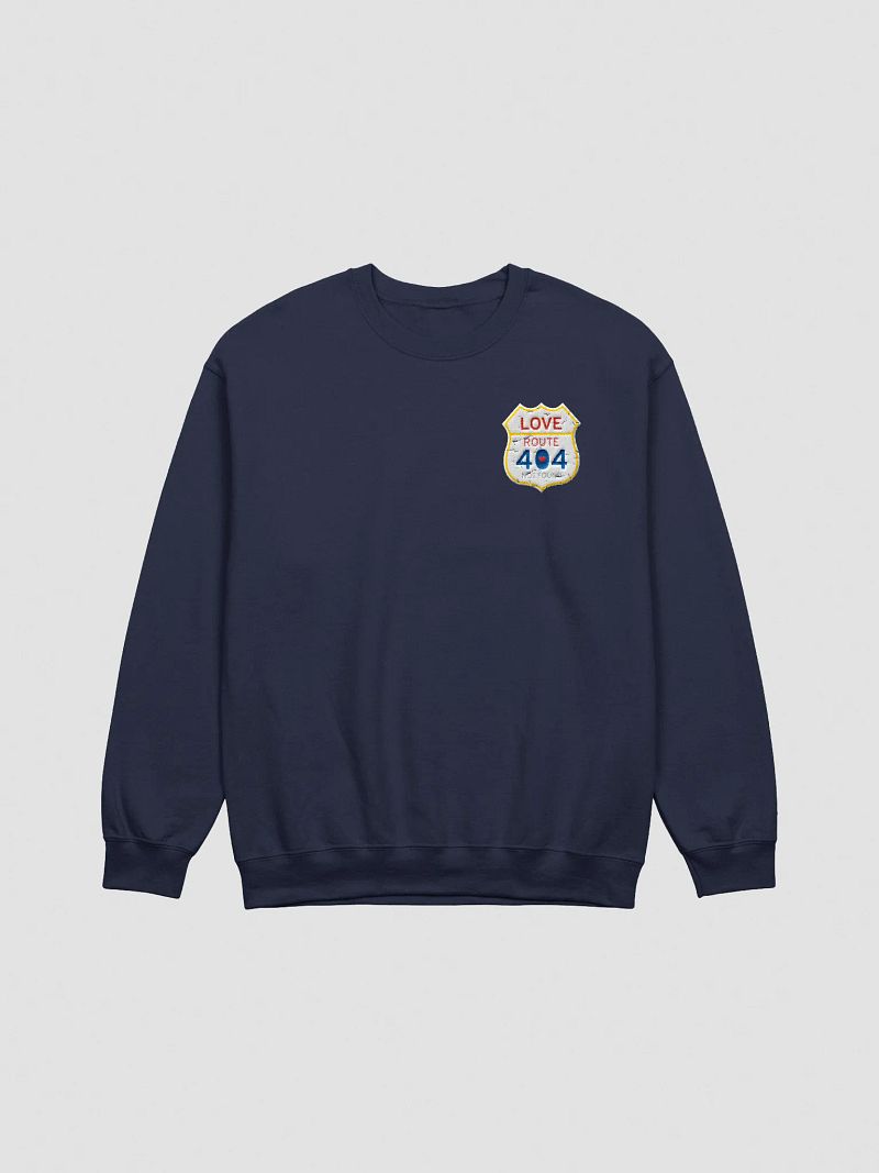 Vintage Love Route 404 Not Found Sweatshirt (Embroidered), Cozy Crewneck, Perfect Gift for Road Trip Lovers, Casual Fashion, Unisex Sweater