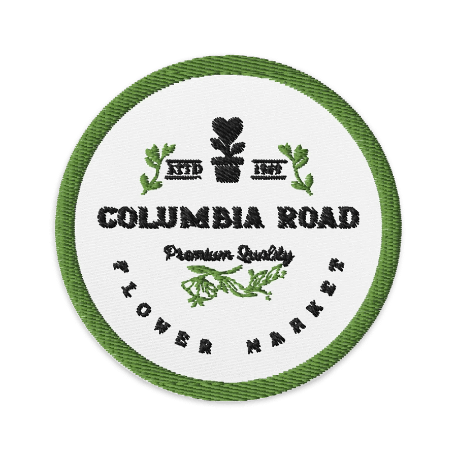 Columbia Road Market Embroidered Patch (White/Green Circle) product image (1)