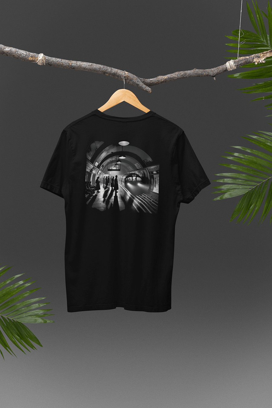 Vintage Metro Mystique: Moonlit Journey Underground (Mens Tee) product image (3)