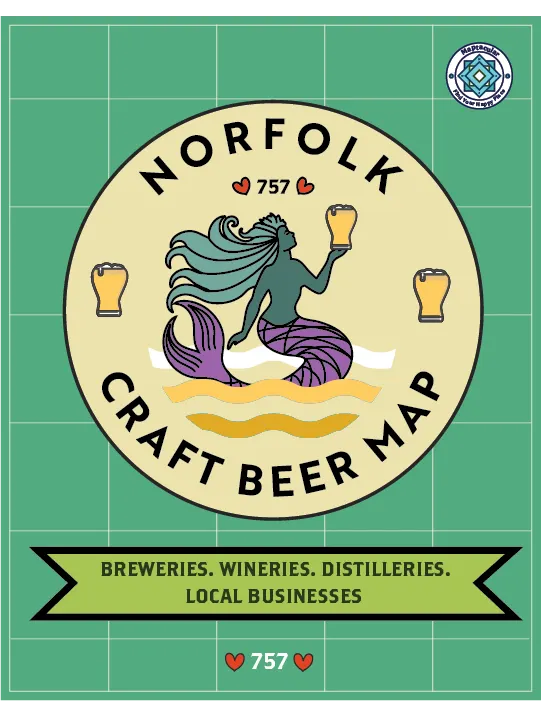 Norfolk 2025 Craft Brewery, Winery, Distillery Map - Instant Digital Download product image (1)