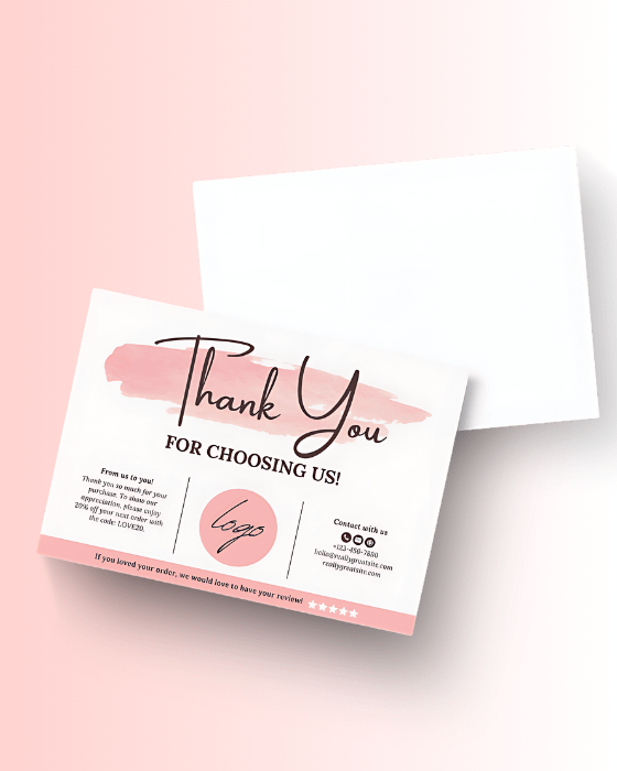 Pink Minimalist Thank You Card product image (1)