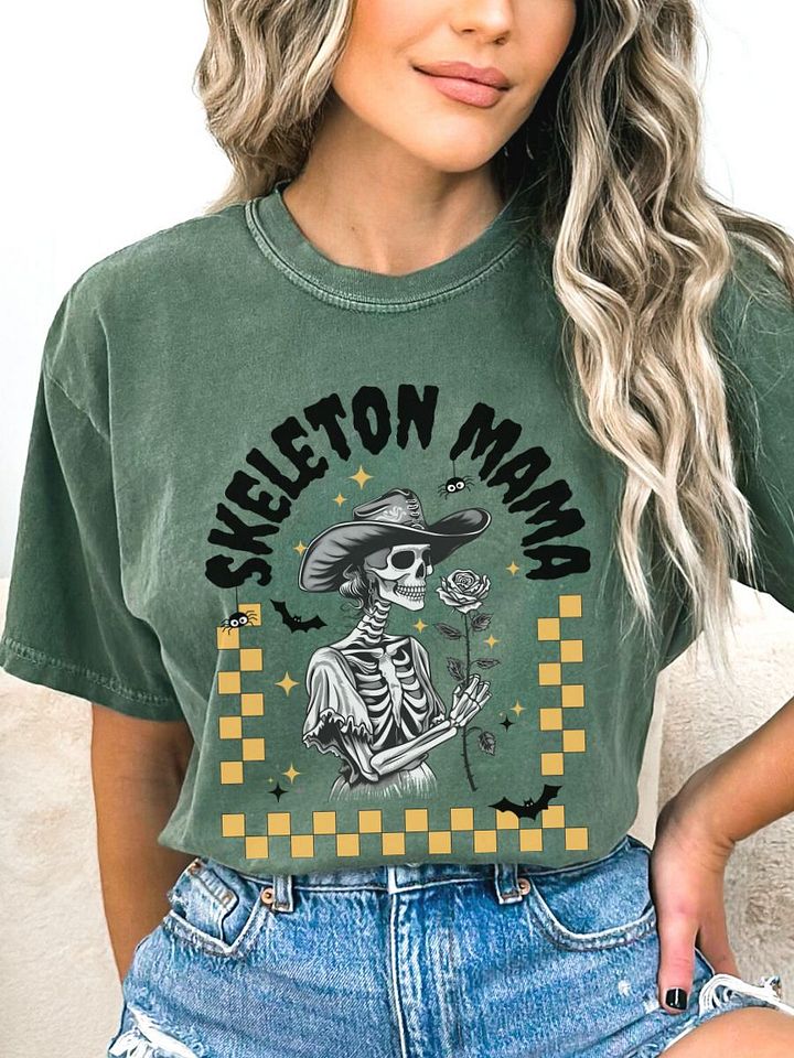 Family Matching Halloween Skeleton Retro Woman T-Shirt product image (1)