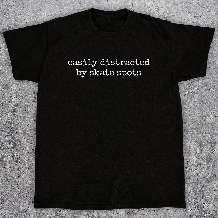 Easily distracted by skate spots, Funny Skateboarding t-shirt, Unisex product image (1)