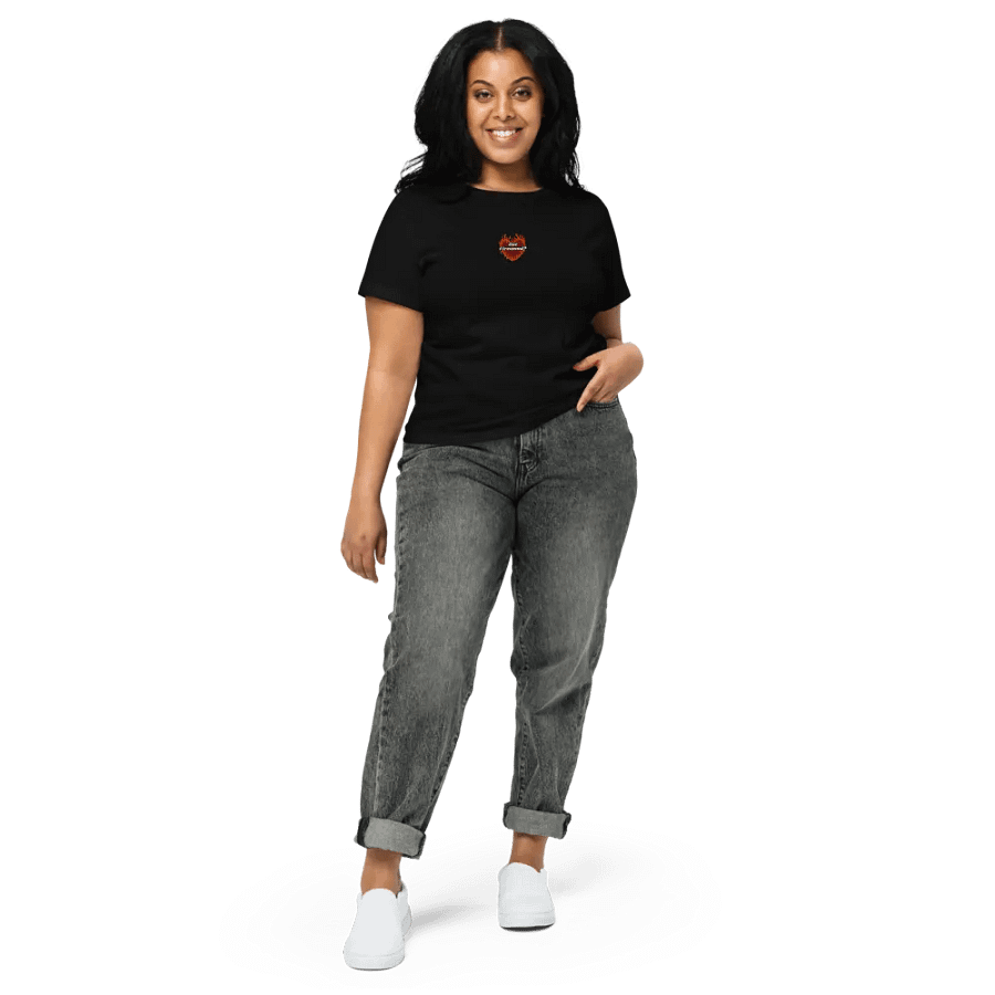 Flaming Heart - Got Firewood? | Embroidered High Waisted Tee product image (4)