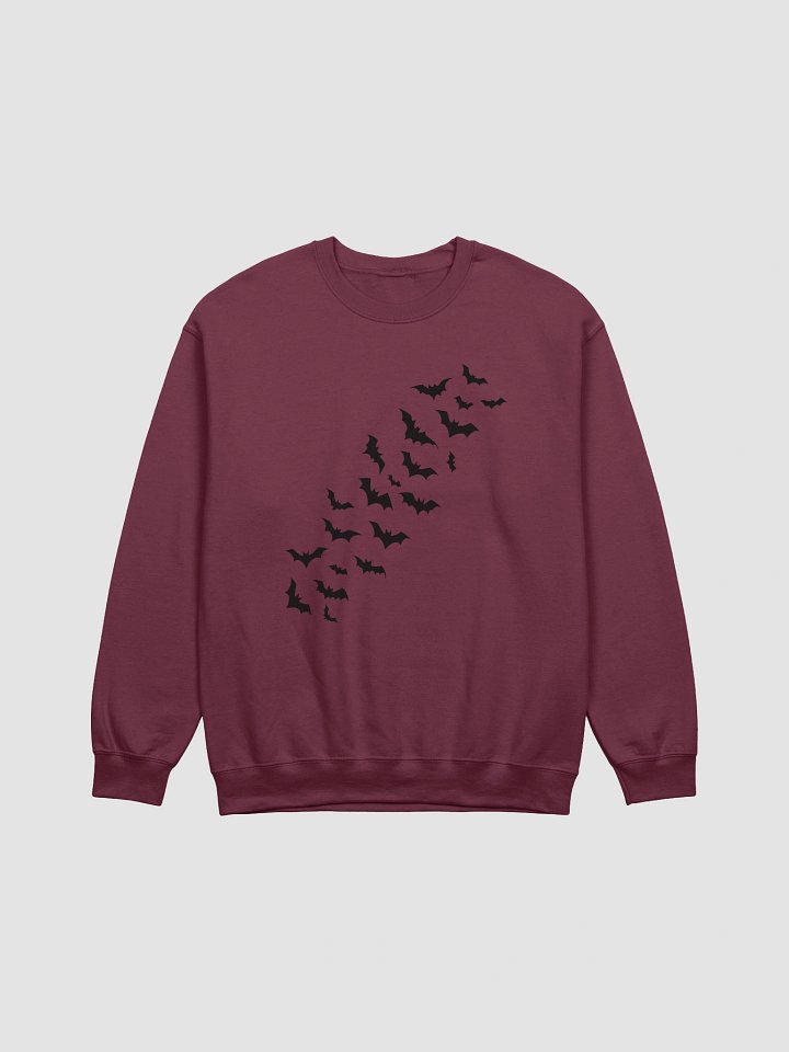 Bats and Haunted House Halloween Front and Back Print Long Sleeve Unisex Sweatshirt Top product image (2)
