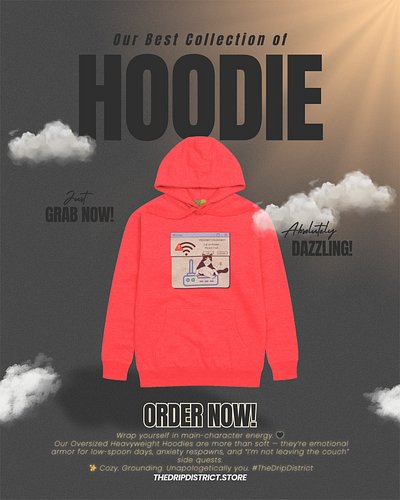 Your official uniform for declaring a 'low-spoon day' has arrived. The Drip District's ultra-soft hoodies are more than just ...