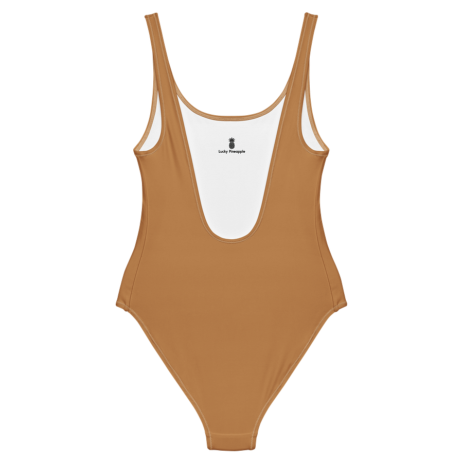 Mojave Desert Brown Solid Color Retro Inspired Women's One Piece Swimsuit product image (2)