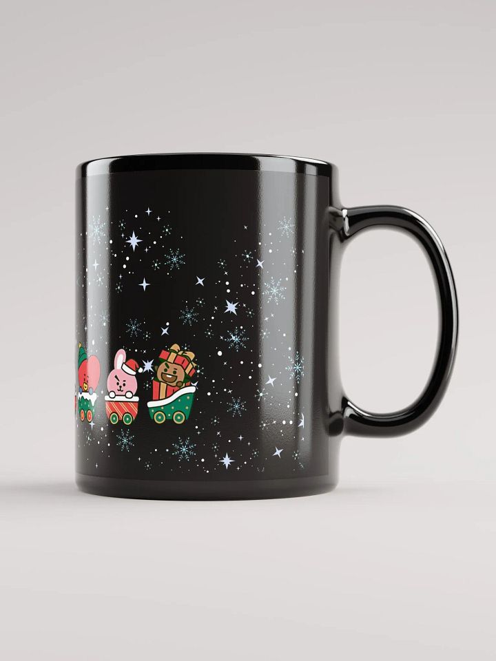 BT21 Holiday Express Black Glossy Mug product image (1)