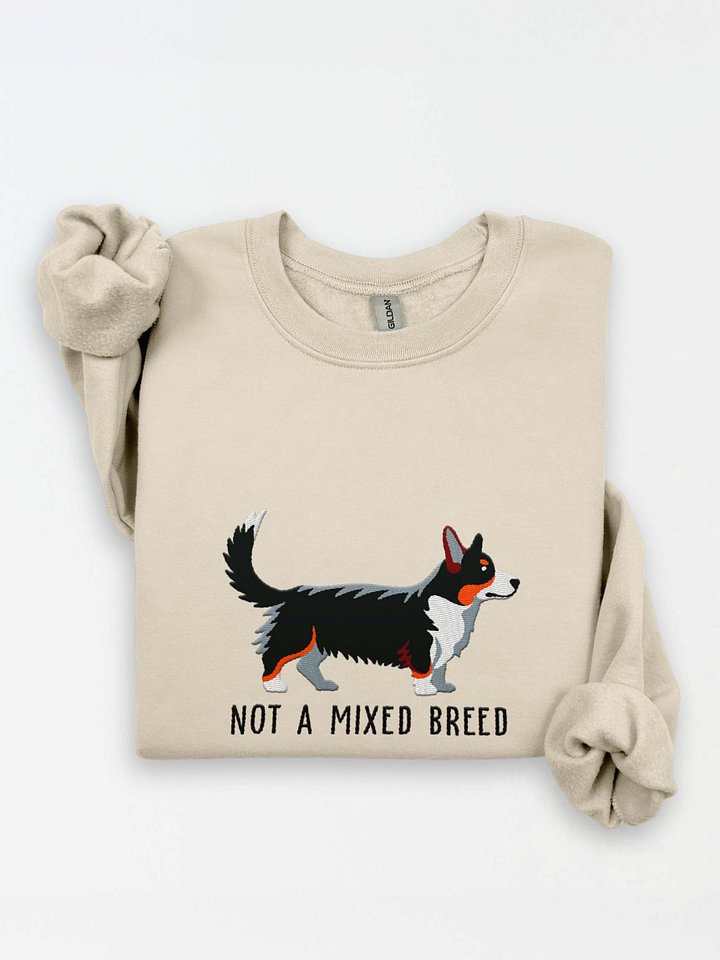 Not a Mixed Breed Sweatshirt (Embroidered) of a Cardigan Welsh Corgi(Tricolor) product image (1)