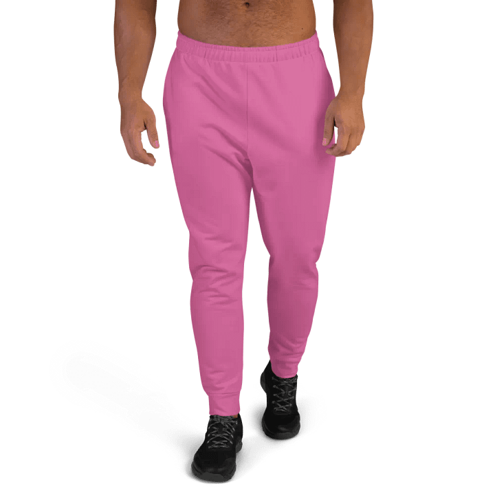 Plain Medium Pink Light Summer Recycled Polyester Premium Men's Joggers by Treasure Pie product image (1)