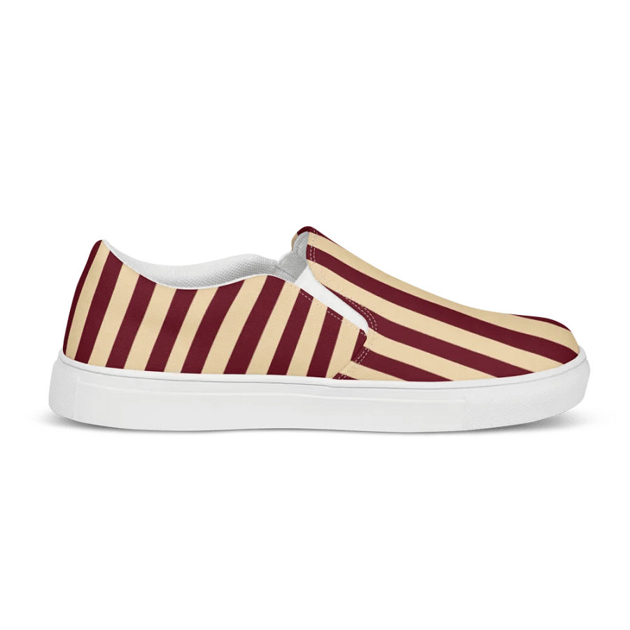 Crimson Cream Stripes Women's Slip-Ons product image (7)