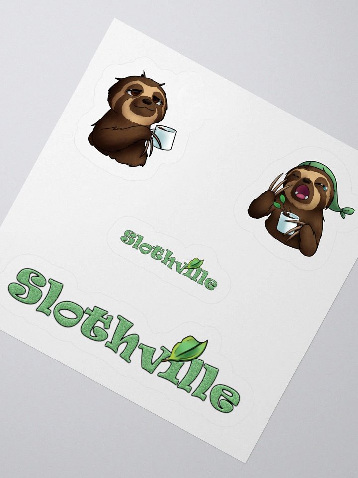 Sip & Relax Slothville Stickers product image (1)