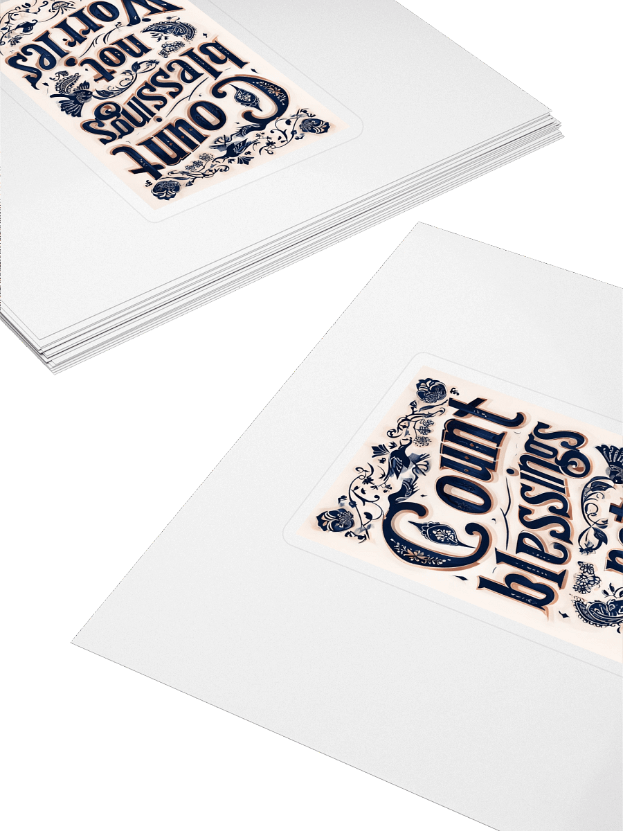 Count Blessings, Not Worries – Uplifting Typography Sticker product image (4)