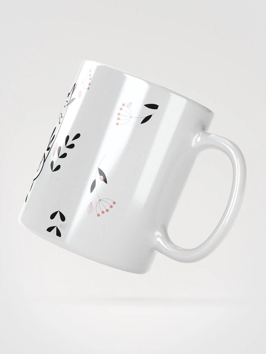 Whimsical Folk Art Cat Love Ceramic Mug|Housewarming Birthday Gifts Cute White GlossyMug product image (6)