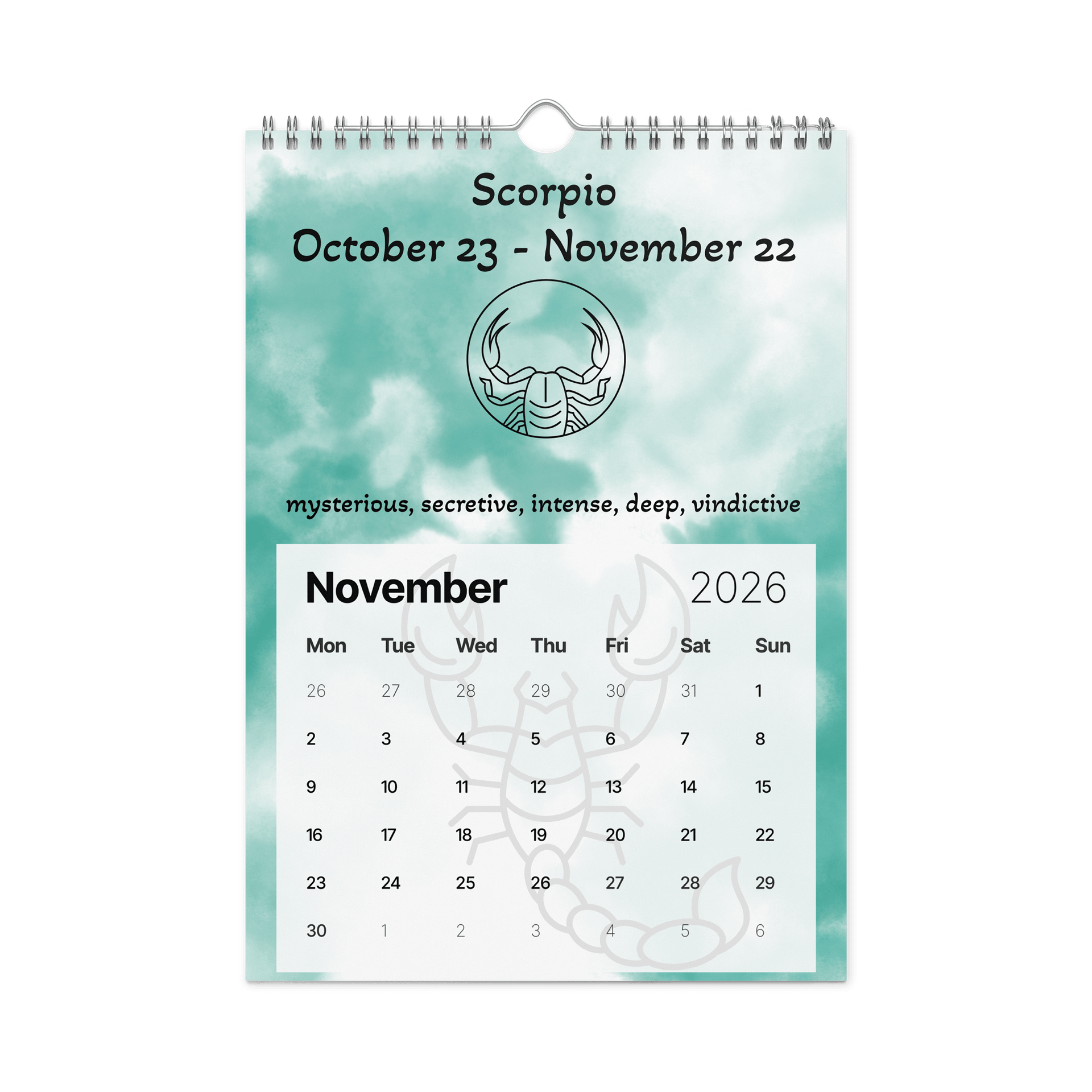 2026 Zodiac Wall Calendar product image (11)